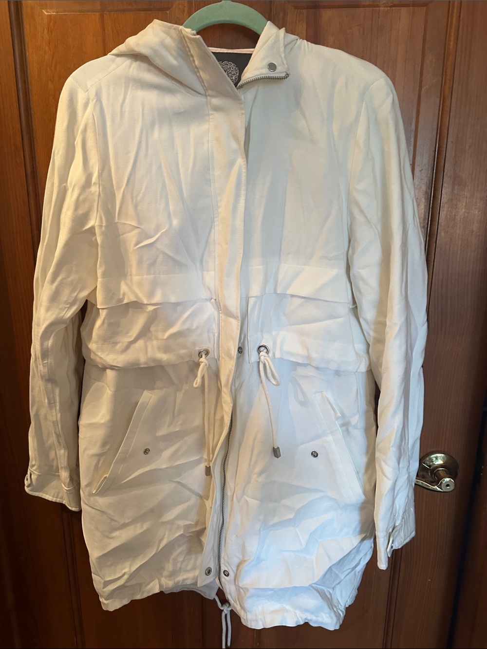 Vince Camuto Ivory Hooded Utility Jacket
